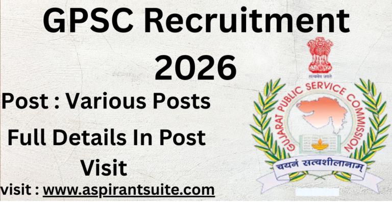 GPSC Recruitment 2026
