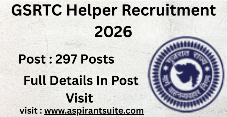 GSRTC Helper Recruitment 2026 (Special Drive for Divyang)