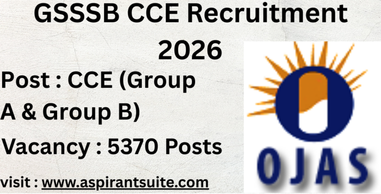 GSSSB CCE (Group A & Group B) Recruitment 2026