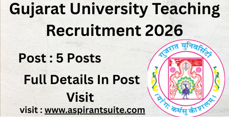 Gujarat University Teaching Recruitment 2026