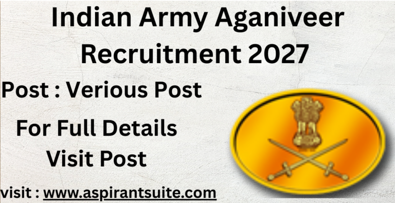 Indian Army Aganiveer Recruitment 2027 : Notification Out for Male Candidates