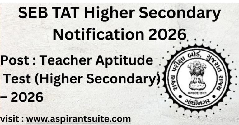SEB TAT Higher Secondary Notification 2026: Apply Online for Teacher Aptitude Test