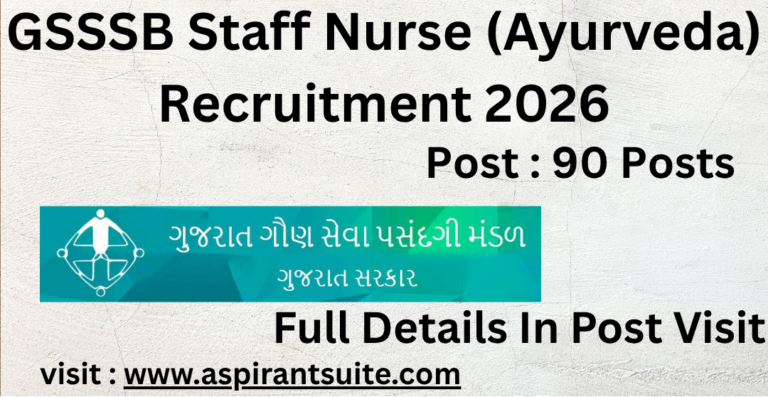 GSSSB Staff Nurse (Ayurveda) Recruitment 2026